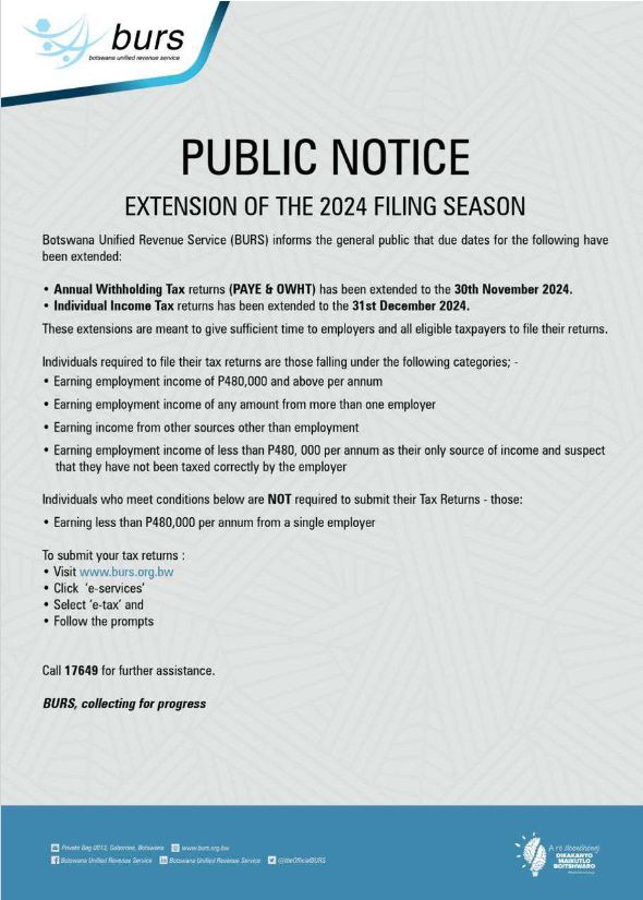 Download the BURS notice of extension