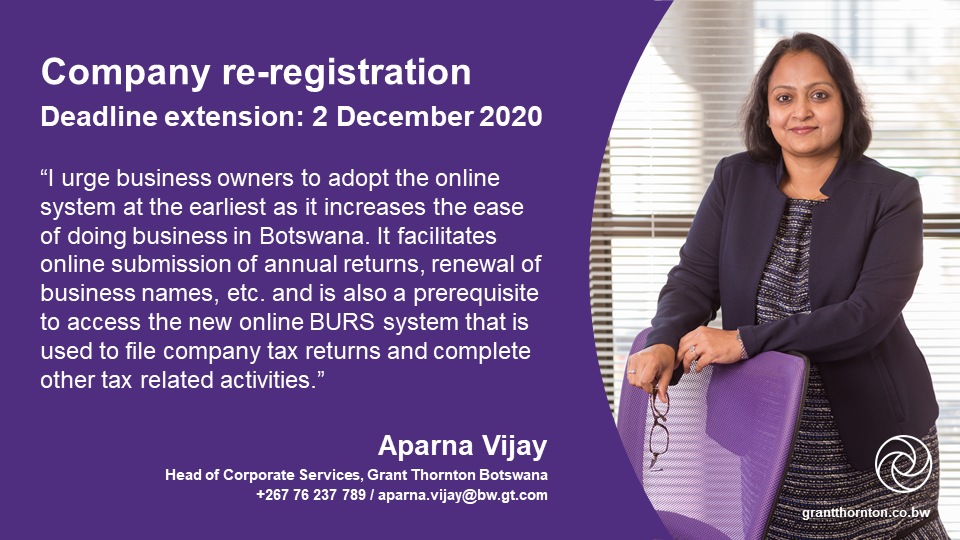 Company re-registration deadline extension