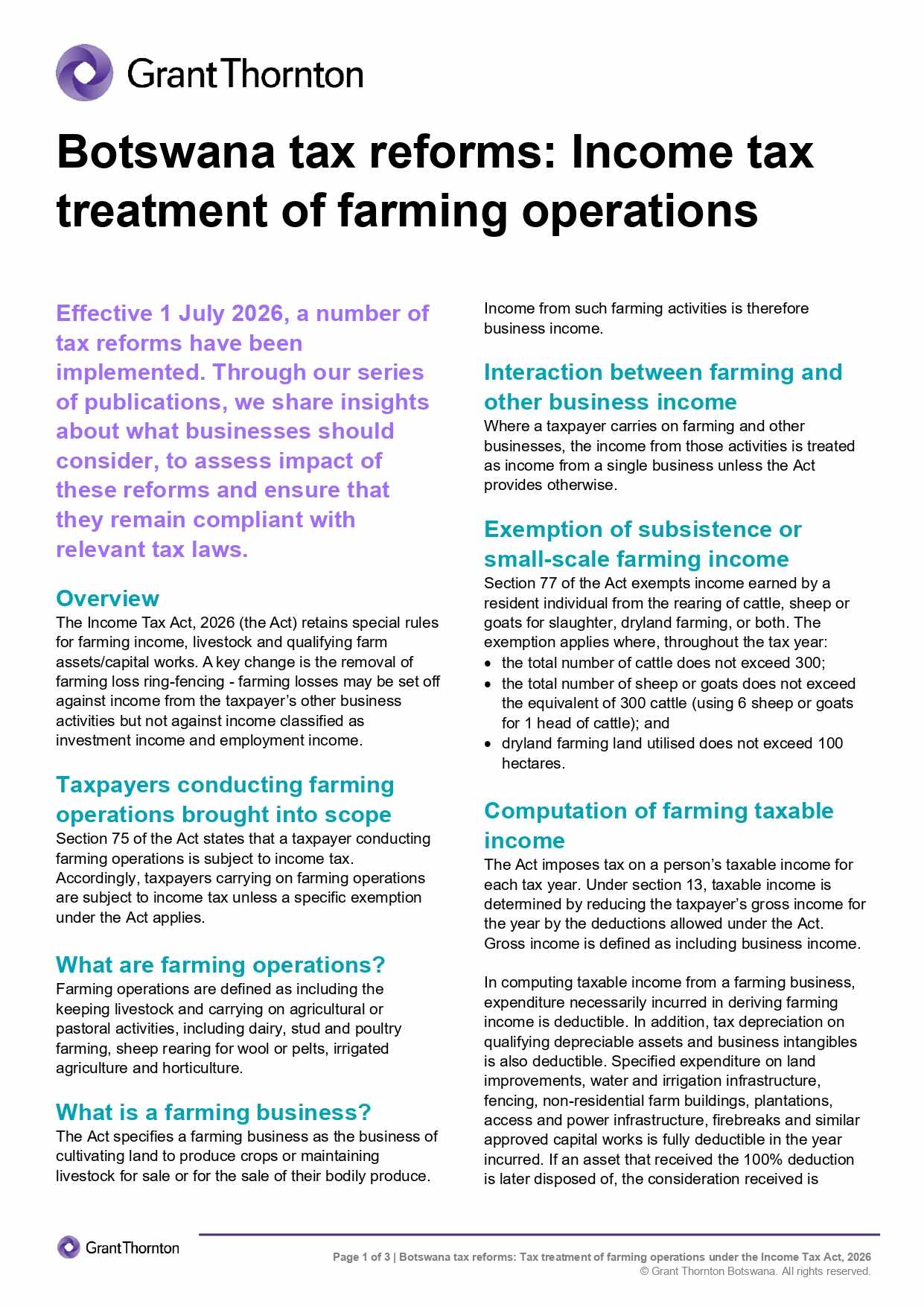 Income tax treatment of farming operations