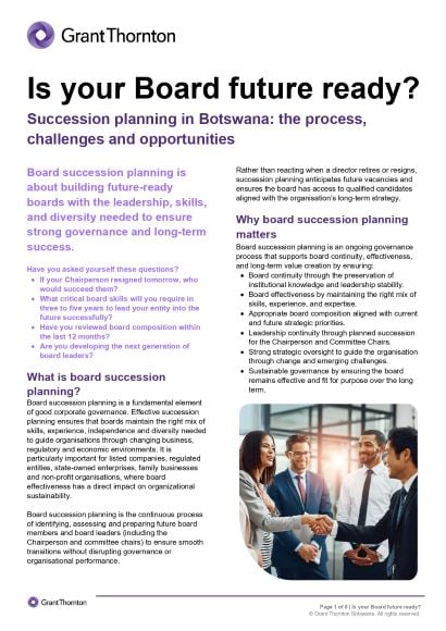 Succession planning in Botswana