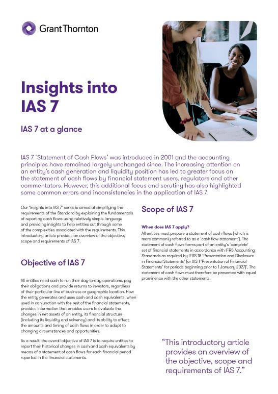 IAS 7 at a glance