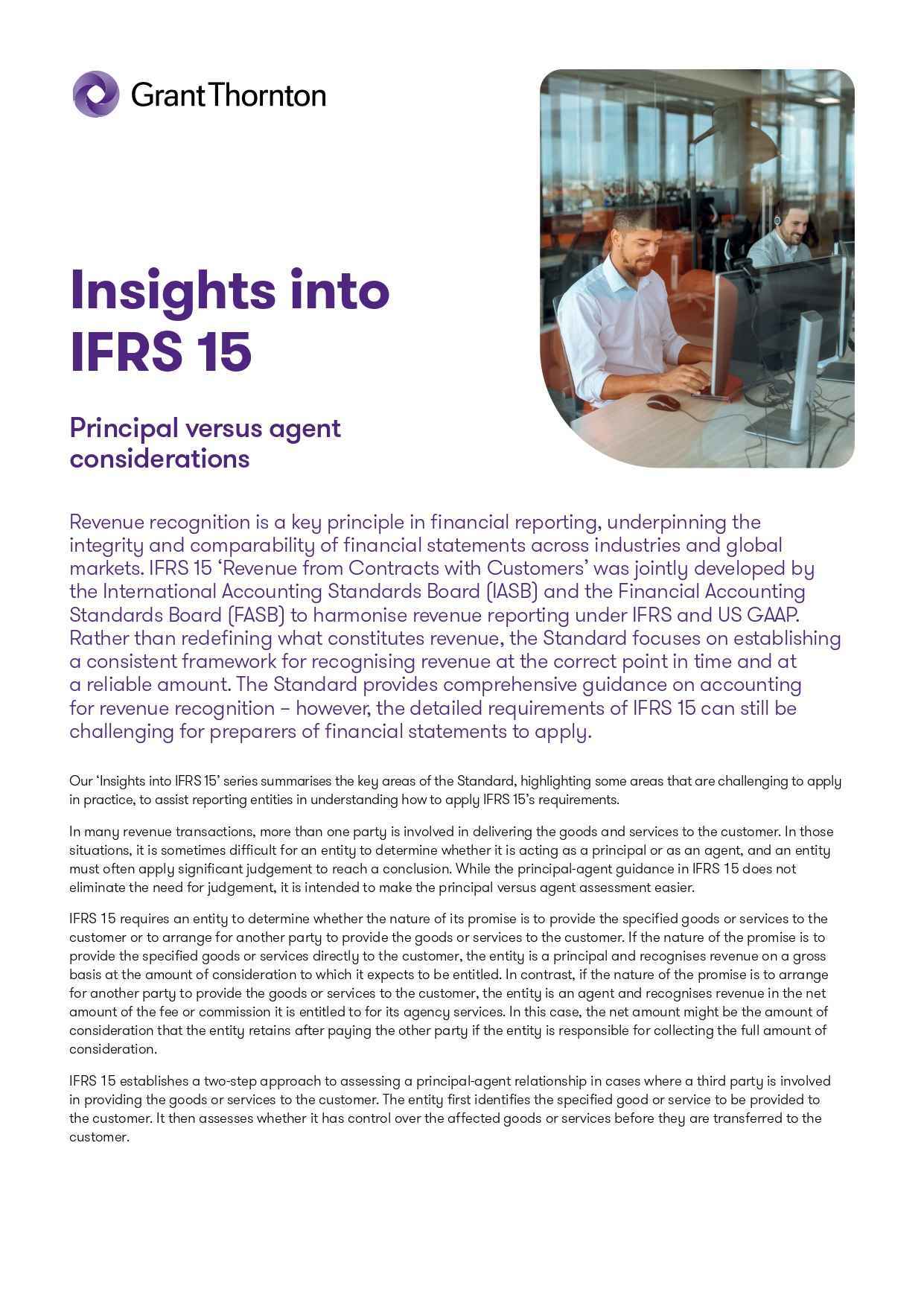 Insights into IFRS 15 Principal vs agent
