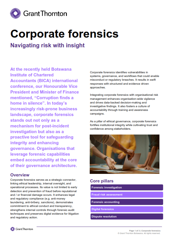 Corporate forensics