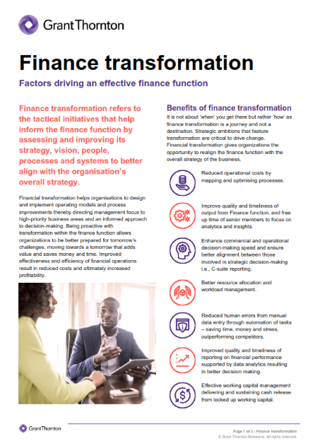 Finance transformation