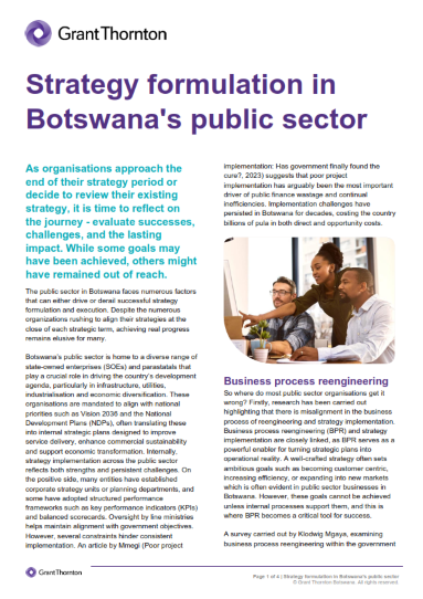 Strategy formulation in Botswana's public sector